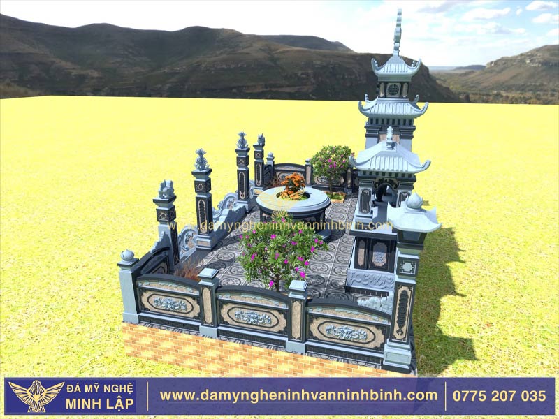 mẫu khu lăng mộ đá xanh đen đẹp ninh bình 5 mẫu khu lăng mộ đá xanh đen đẹp ninh bình 5